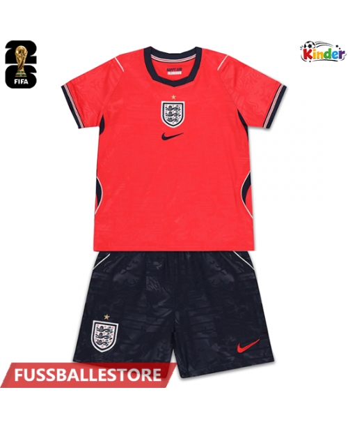 Günstige England Auswärts Trikotsatzt Kinder WM 2026 Kurzarm (+ Kurze Hosen)